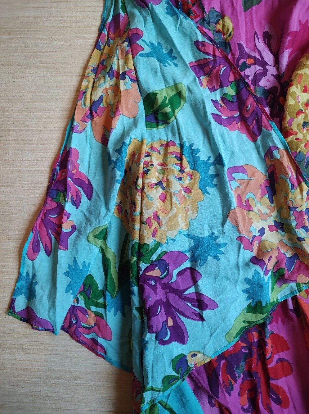 Anthropologie Flowy Dress Floral Pink Blue Spaghetti Straps Size XS S Women's - Picture 12 of 16